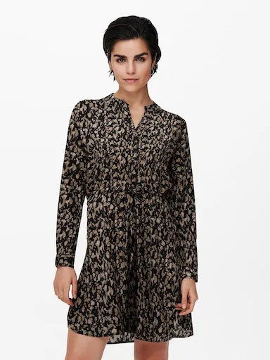 

Only платье с принтом "ONLCORY L/S V-NECK TUNIC", черный