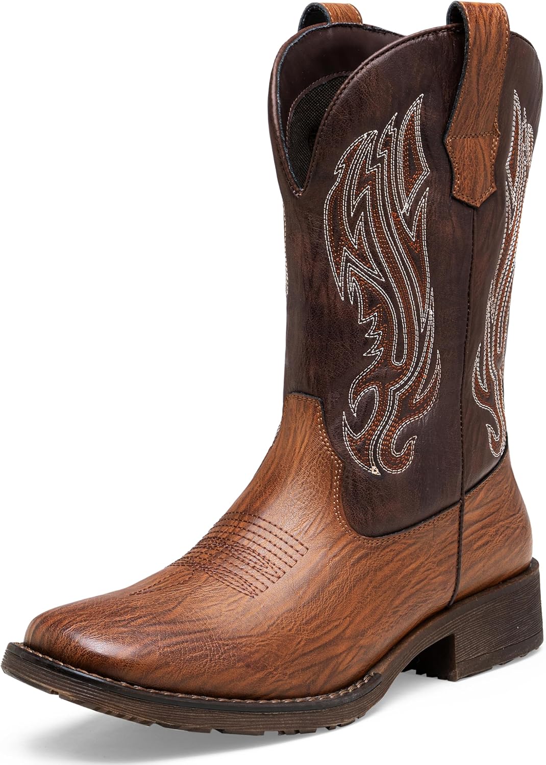 

Мужские ковбойские сапоги JOUSEN с вышивкой, мужские вестерн-сапоги, ретро с квадратным носком, мужские ботинки, ботас вакерас для мужчин, коричневый