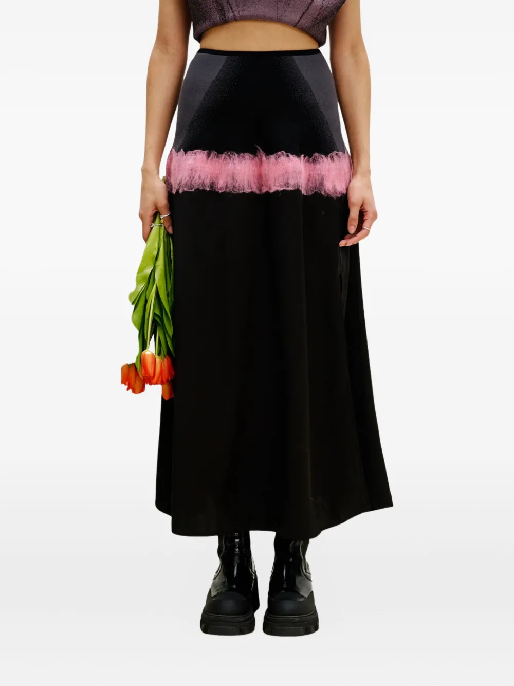 

Юбка с рюшами и прошивкой PH5, черный