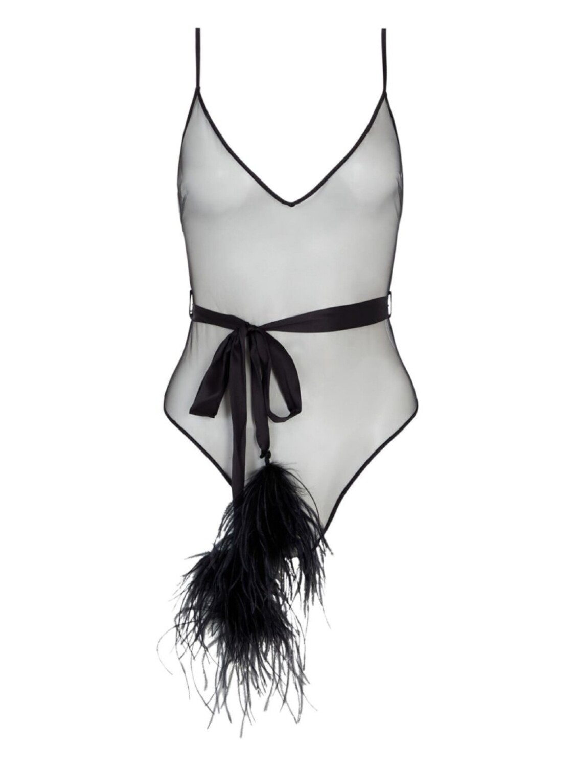 

Kiki de Montparnasse боди Dita с перьями, черный
