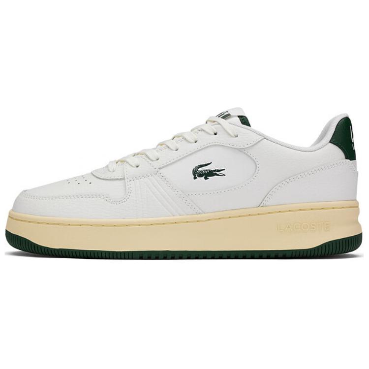 

LACOSTE Антискользящие износостойкие низкие скейтерские кроссовки мужские бежево-зеленые - экрю/темно-зеленый, цвет Ecru/Dark Green
