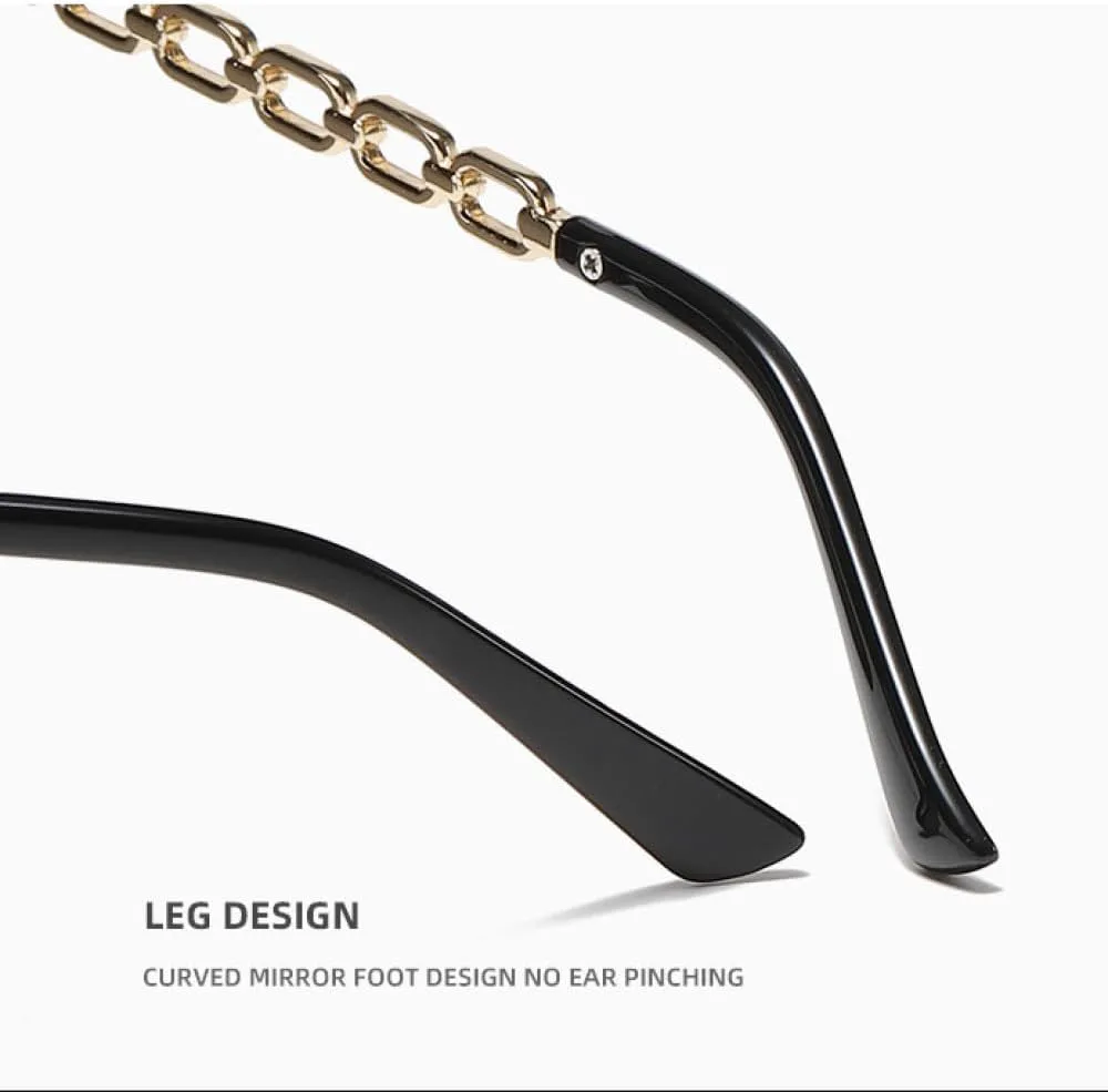 

Солнцезащитные очки в оправе с цепочкой для женщин, квадратные черные солнцезащитные очки для мужчин, очки «кошачий глаз», модные очки для вождения MUTYNE, 5