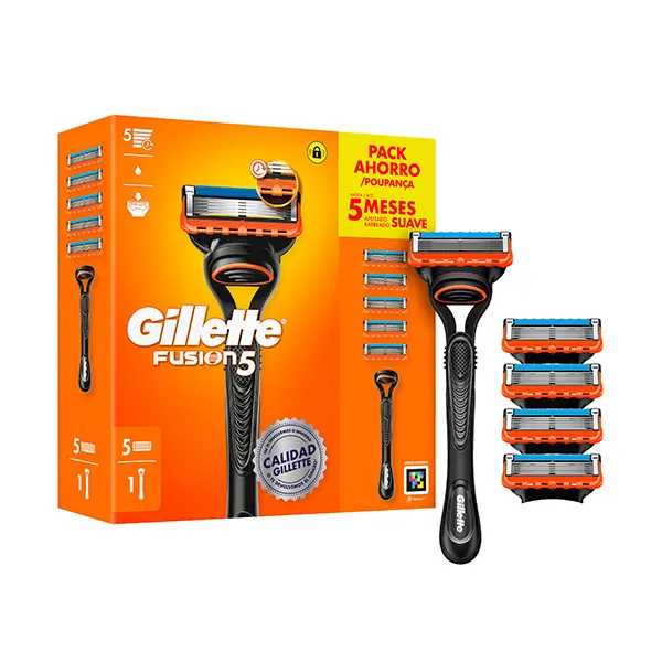 

Бритва + 5 сменных картриджей Pack Gillette Fusion Gillette, 1 UD