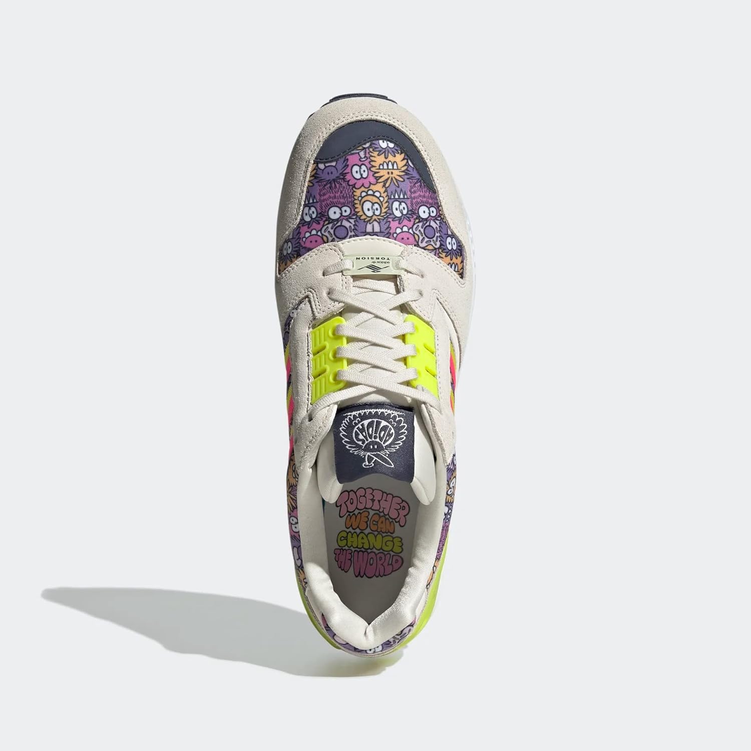 Кроссовки Adidas ZX 8000 27, белый/желтый/розовый — фото 3
