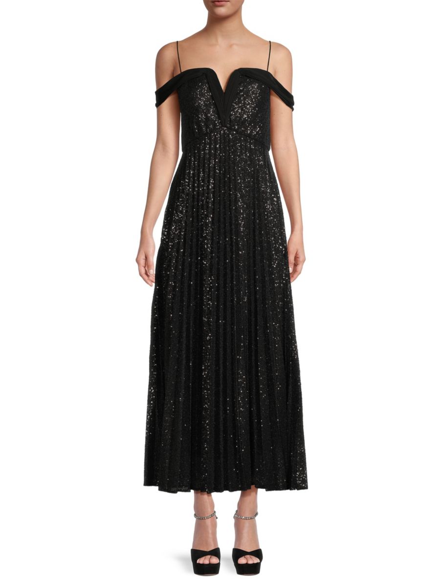 

Платье Blake с плиссировкой и пайетками Ungaro, черный