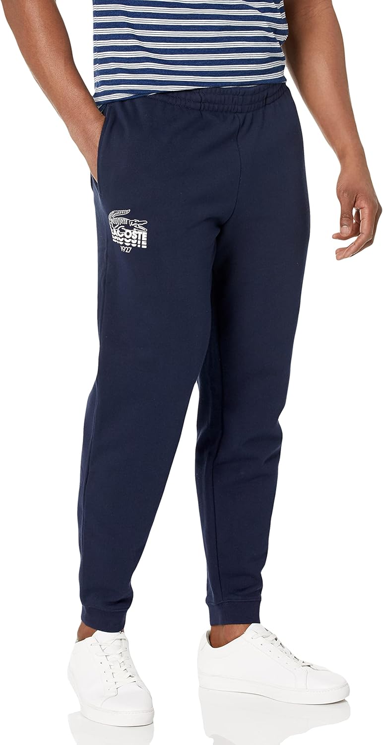 

Lacoste мужские базовые зауженные спортивные штаны, Navy Blue Branded