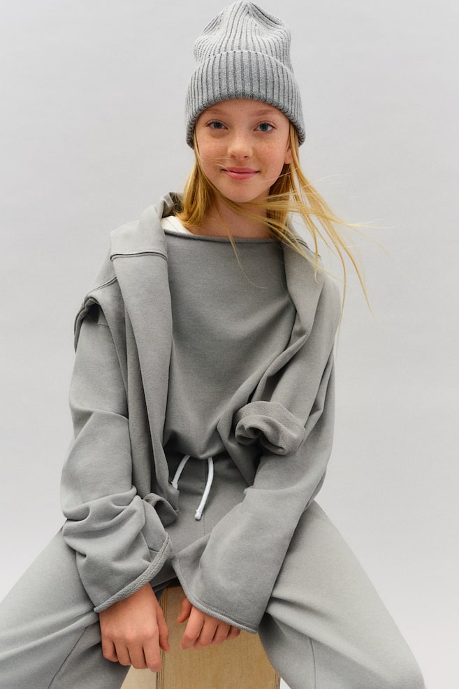 

Толстовка с вырезом-лодочкой H&M, серый