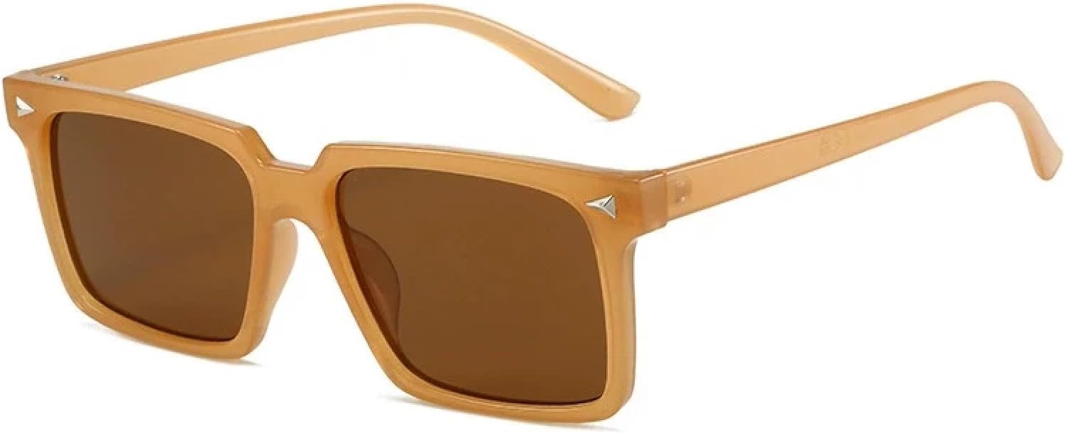 

Классические солнцезащитные очки с заклепками для женщин и мужчин. Модные очки для активного отдыха, путешествий и вождения. Защита от УФ-излучения UV400 TKKTLLT, Tea Brown