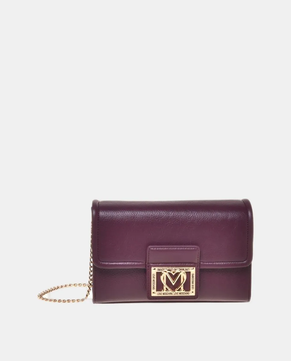 

Черный клатч со съемным цепочным ремнем Love Moschino