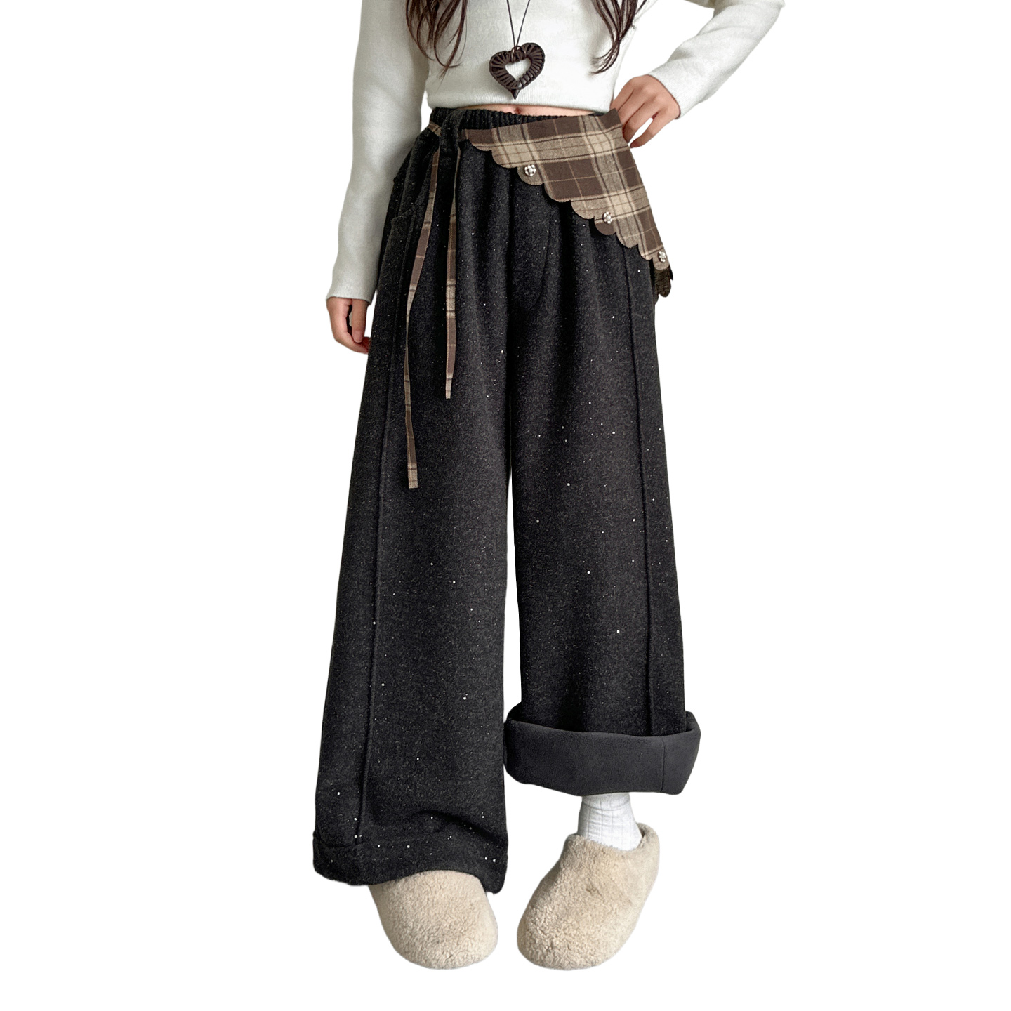 

Детские вязаные спортивные штаны осень-зима Disney, темно-серый