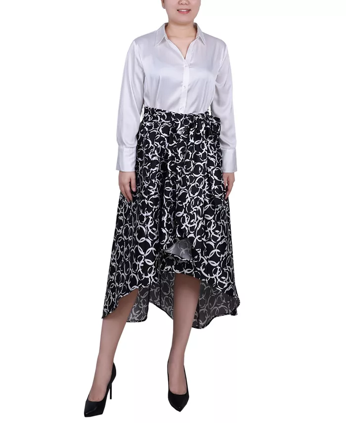 

Платье макси-мини из сатина и микадо Petite NY Collection, мультиколор