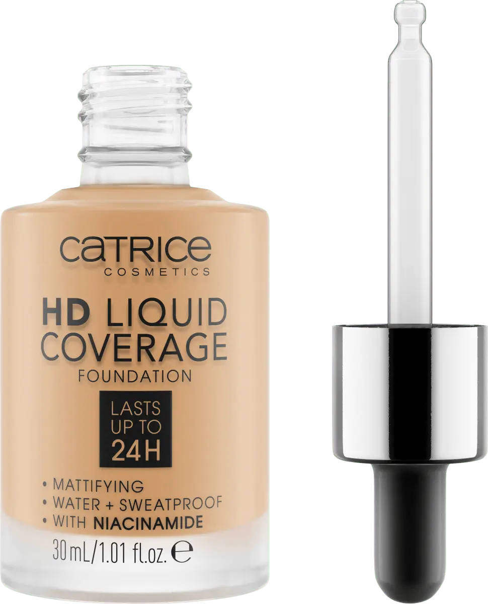 

Тональная основа Liquid HD Coverage Water 035 Natural Beige 30 мл Catrice