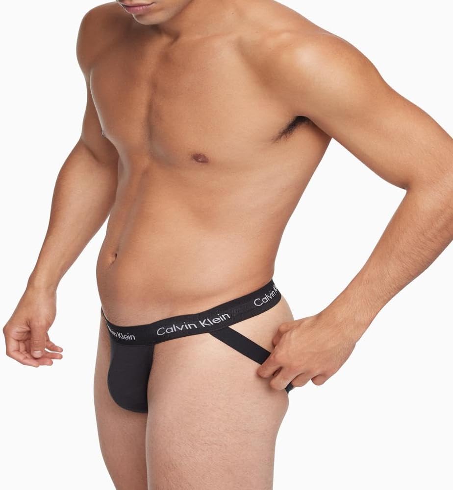 Комплект из 3 мужских хлопковых стрейчевых брюк Calvin Klein, 3 Black — фото 4