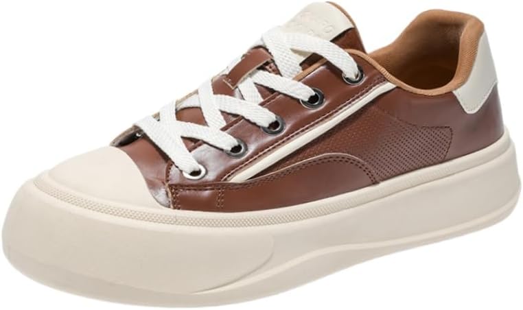 

Мужские модные кроссовки с утолщенной подошвой - модель на шнуровке с низким верхом, дышащий материал верха, противоскользящая и износостойкая подошва, подходят как для повседневной носки, так и для официальных мероприятий Clolinde, коричневый