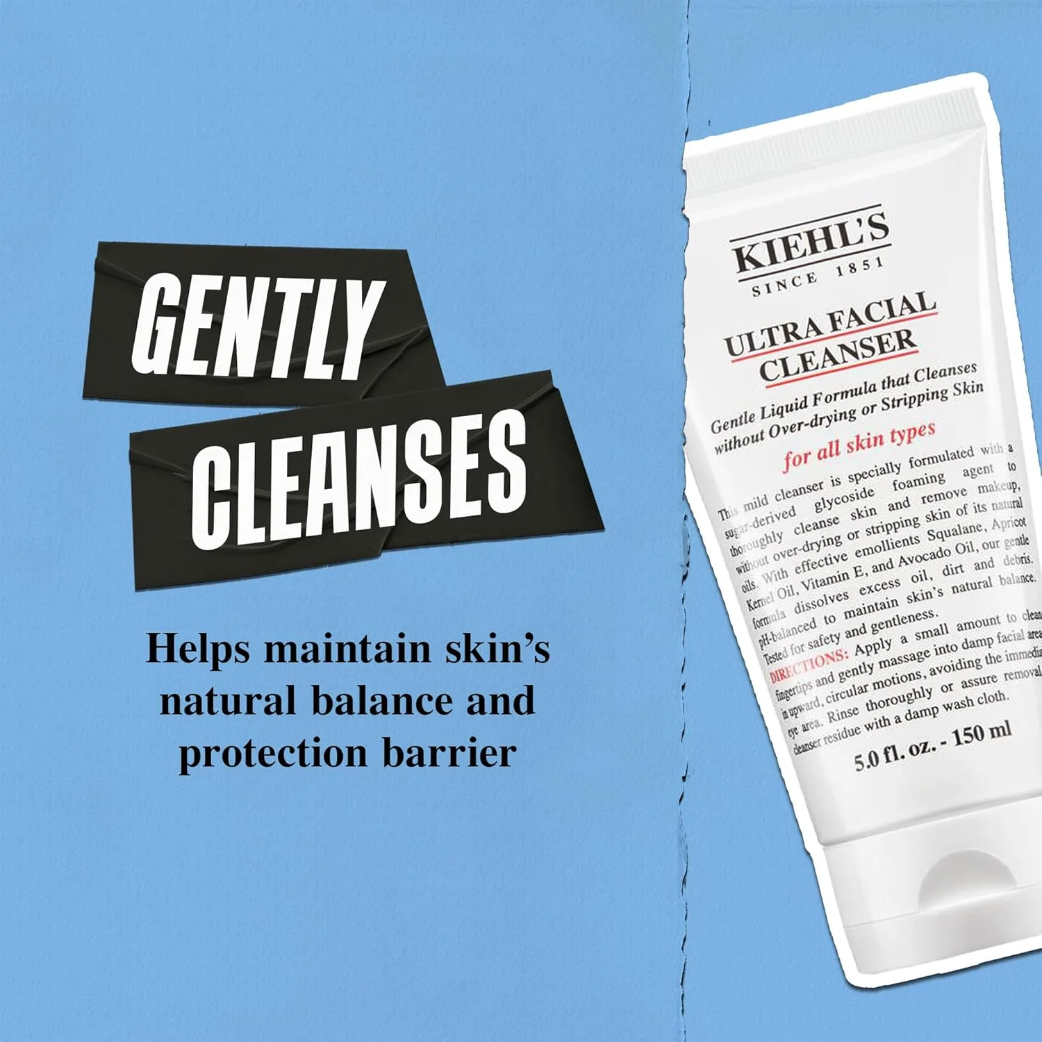 Пенка для умывания Kiehl's — Ultra Facial Cleanser, легкий пенящийся очищающий гель для лица, обогащенная формула для, 148 мл — фото 4