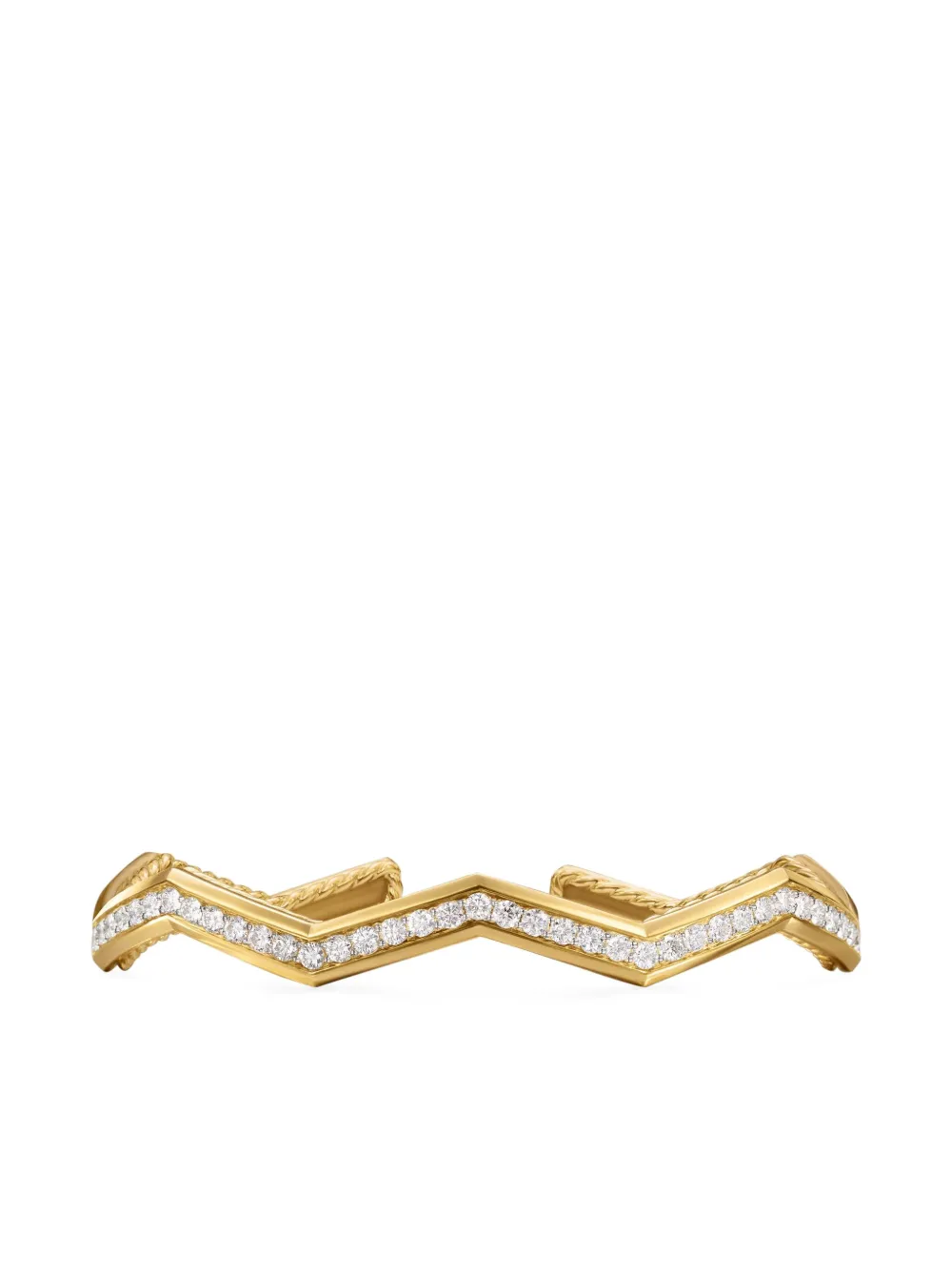 

Браслет-кафф Zig Zag Stax из желтого золота с бриллиантами (5 мм) David Yurman, золотой