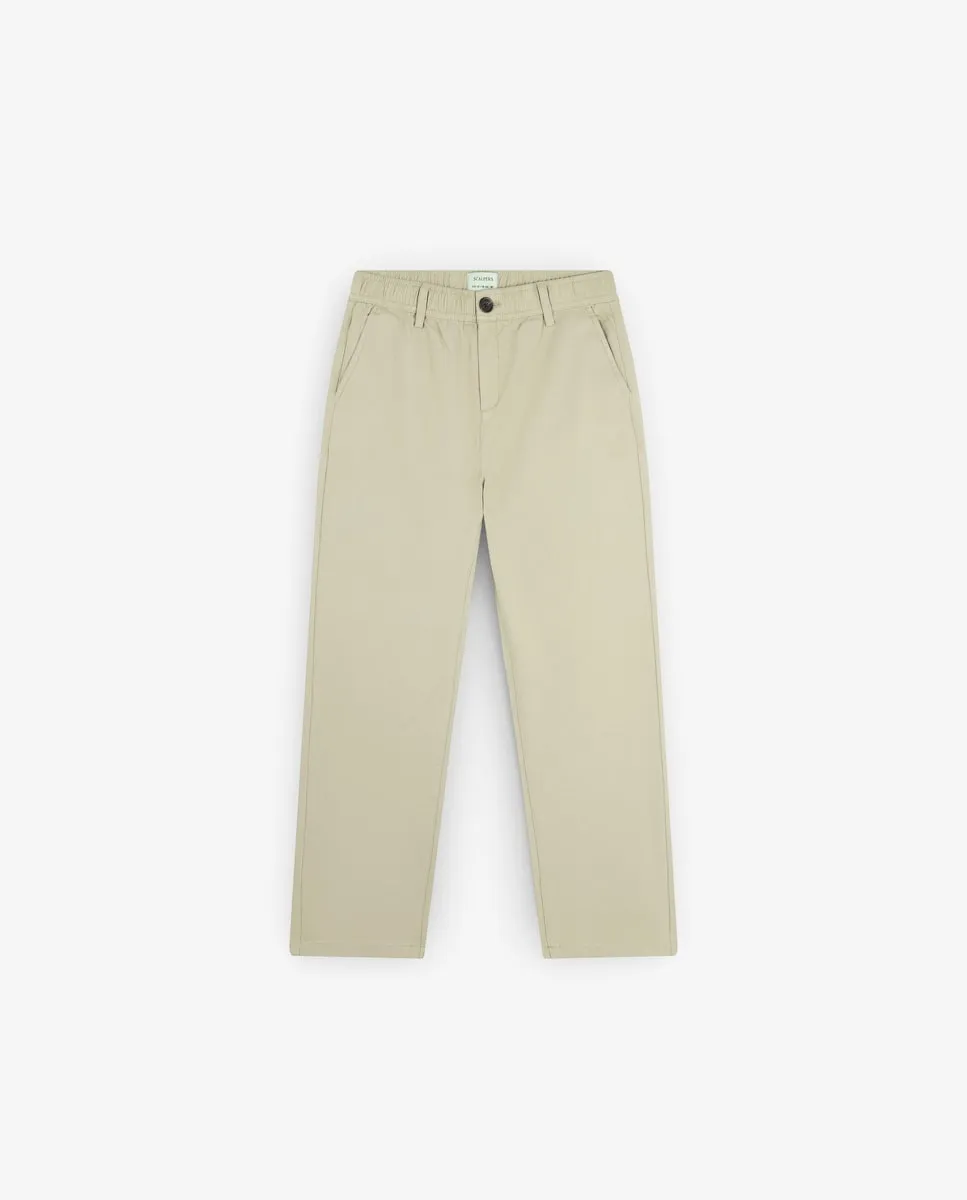 

Детские чиносы с застежкой на пуговицу и молнию, с логотипом Scalpers, светло-бежевый