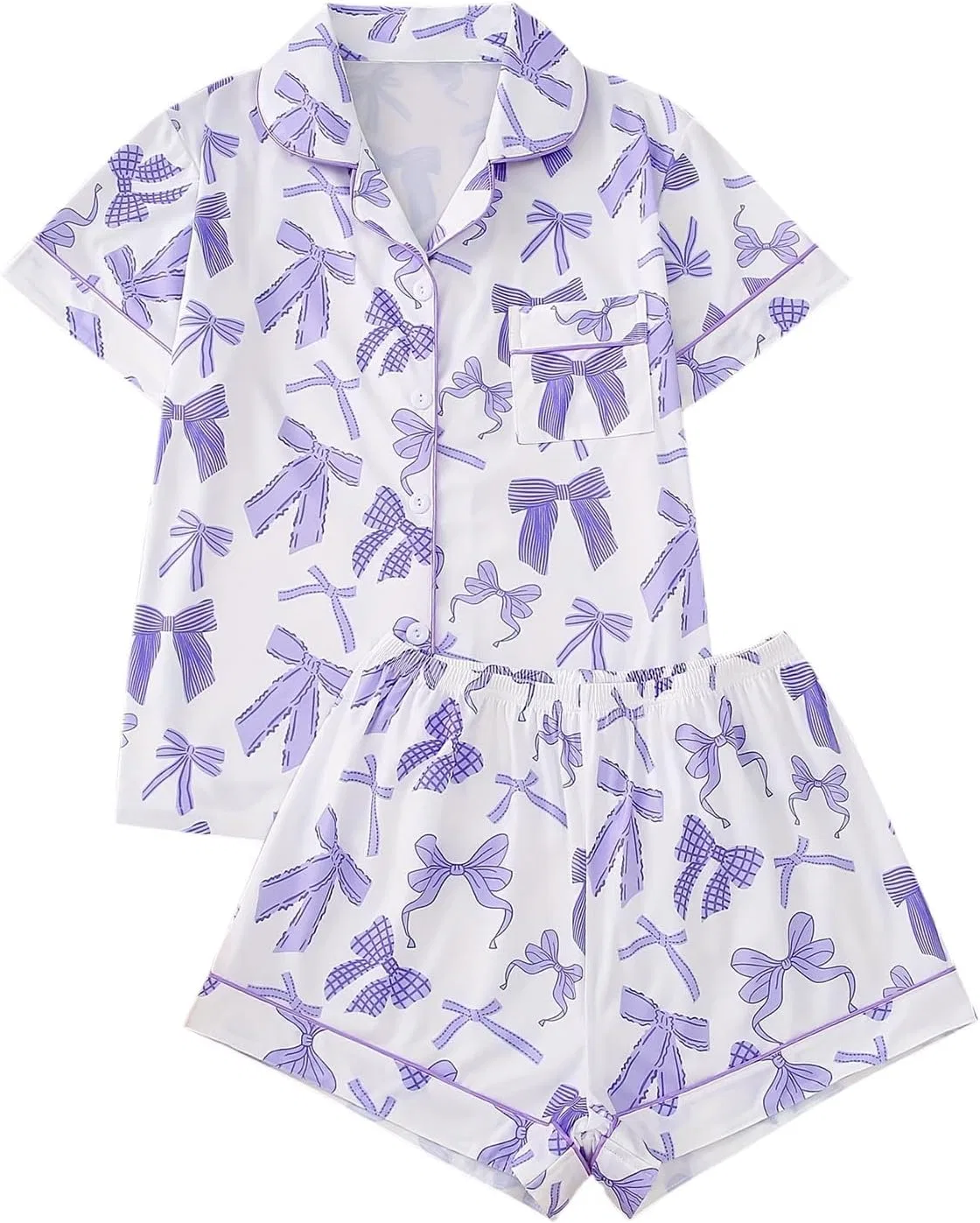 Пижамный сет женский, Two Piece PJ Set, Purple