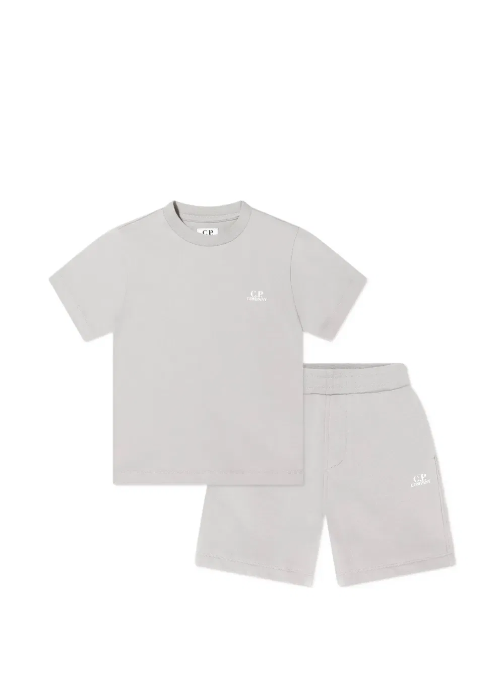 Комплект из топа и шортов с логотипом C.P. Company Kids, серый