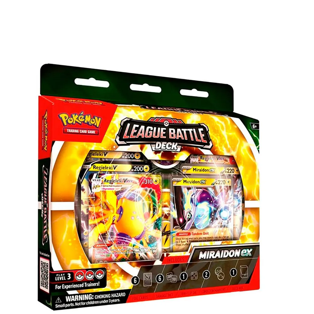 

Коллекционные карточки Pokemon Trading Card Game Miraidon EX League Battle Deck Trading Card на английском языке, золотой