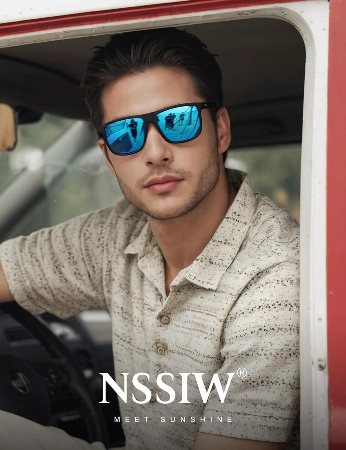 

Солнцезащитные очки NSSIW для мужчин, поляризованные: классические солнцезащитные очки с защитой UV400 для вождения, рыбалки, гольфа, Black+ice Blue+silver