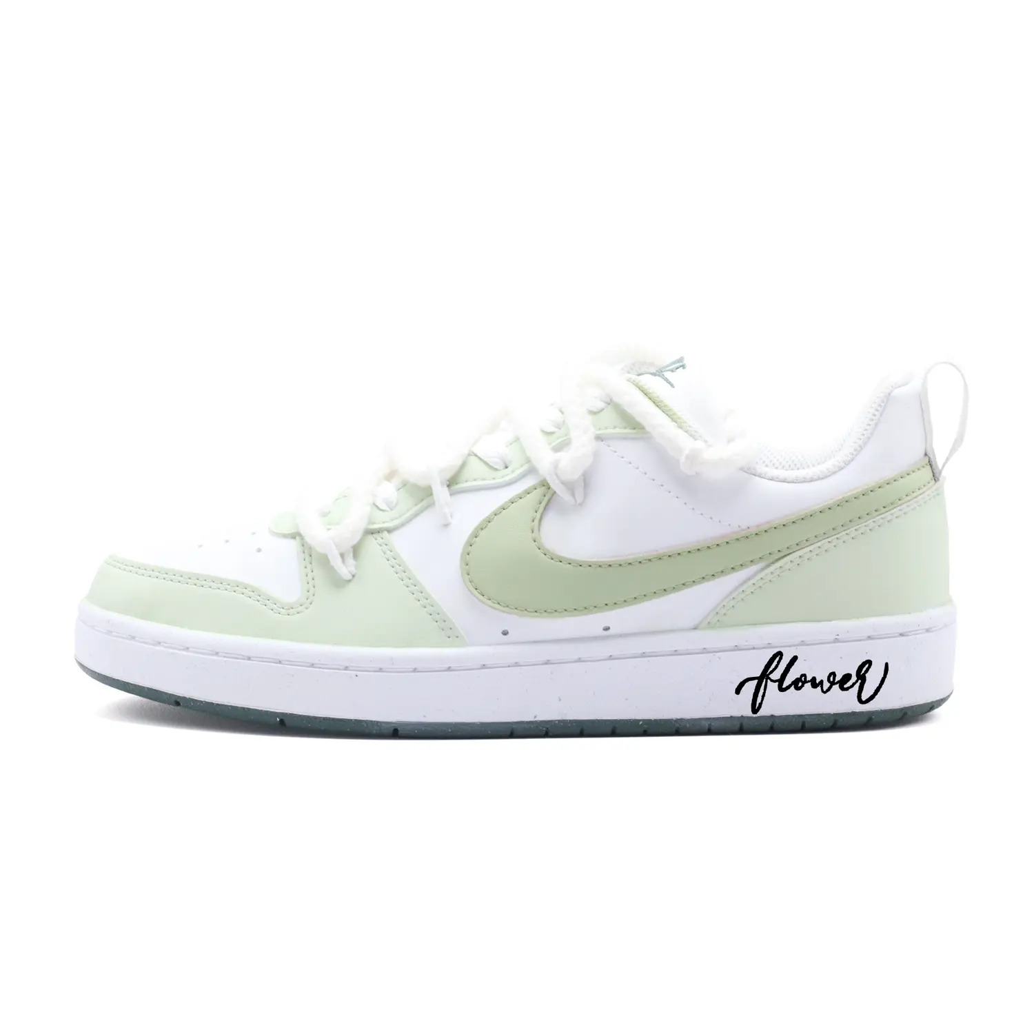 

Nike Кроссовки Court Borough Cheese Milk Green с антискользящим покрытием, износостойкие, низкие, для детей и подростков