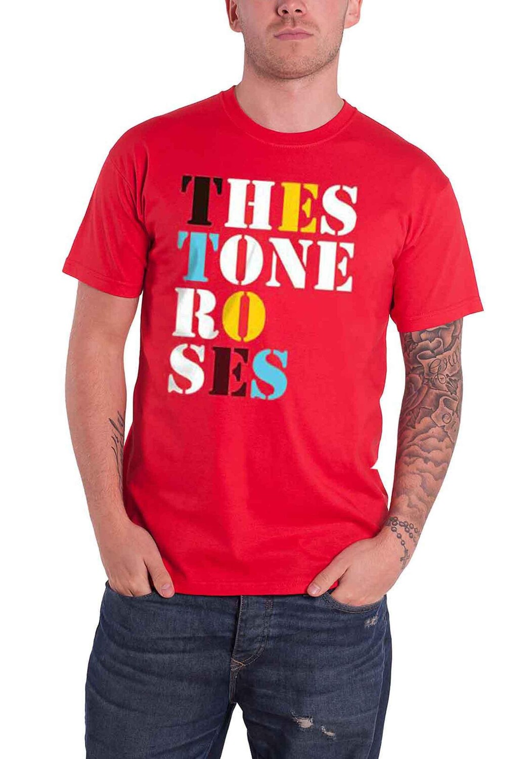 

Футболка с логотипом группы Stacked Band Stone Roses, красный