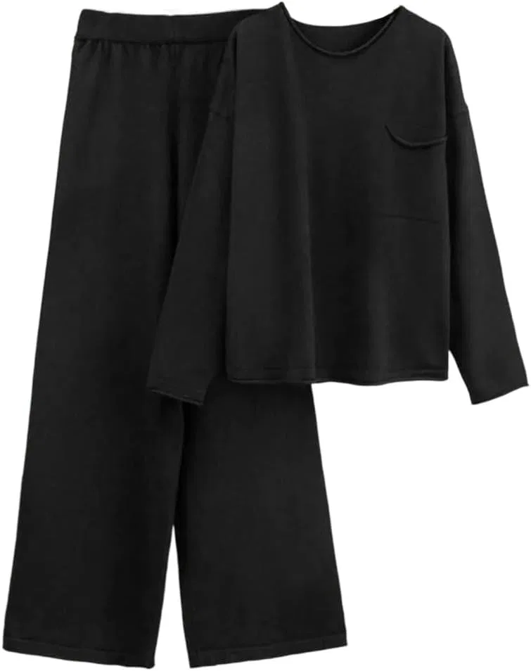 Женский спортивный костюм из трикотажа, Black