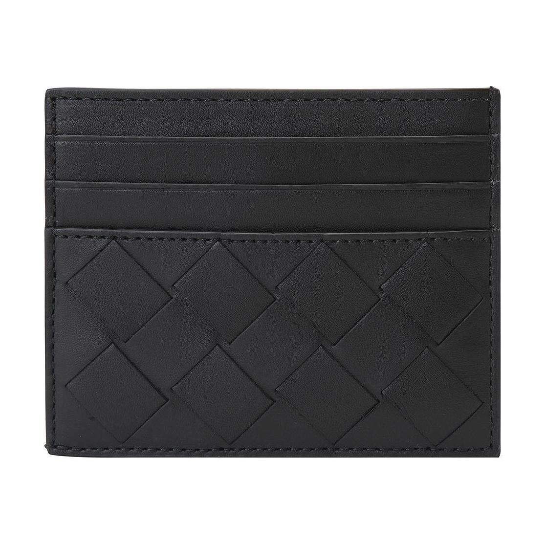

Кошелёк из кожи коровы, держатель для карт унисекс чёрный Bottega Veneta