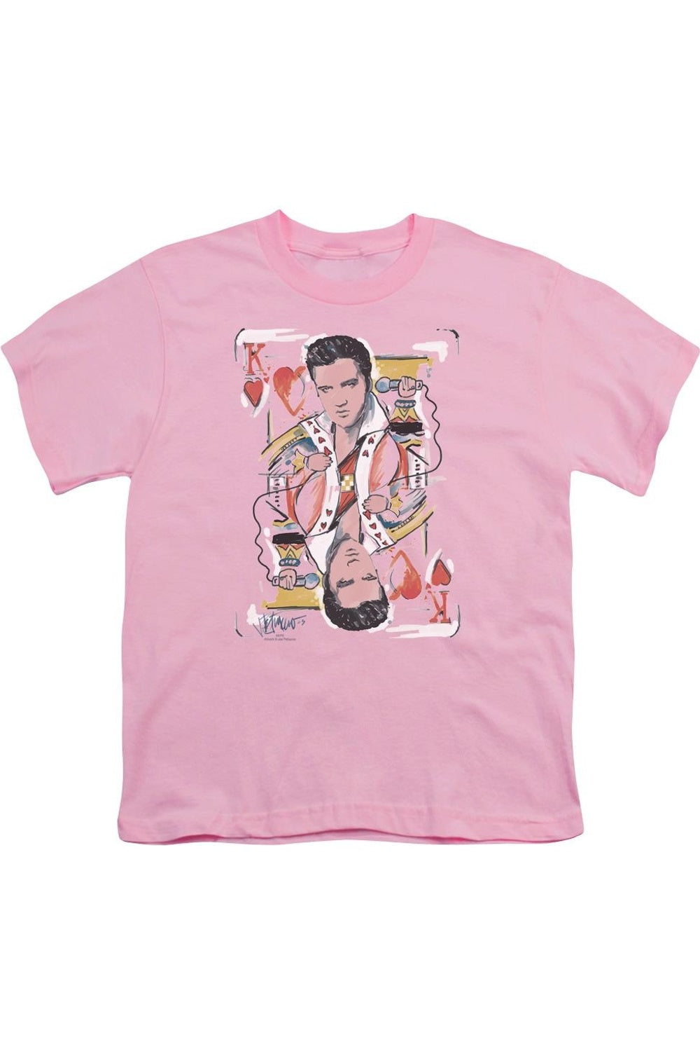 

Футболка с коротким рукавом для детей "Elvis Presley King Of Hearts" Gildan, розовый