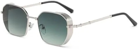 

Солнцезащитные очки 2026 года, прямоугольные, для женщин, металлические, классические минималистичные, для мужчин, защита от солнца UV400 MTZJH, Gradient Green