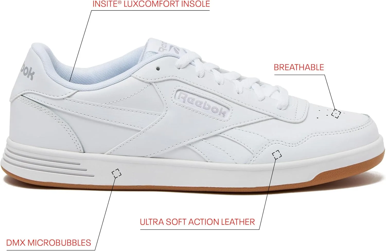 Кроссовки Women's Court Advance Reebok, белый/серый — фото 2