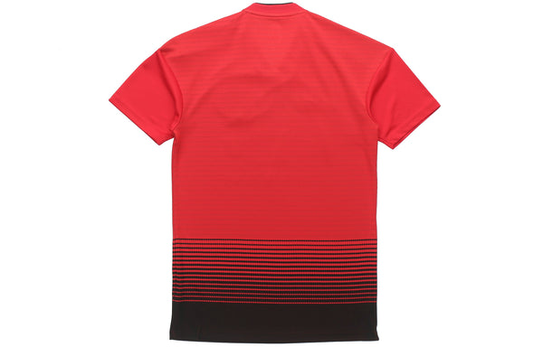 Спортивная футболка manchester united 18/19 fan edition home jersey 'red black' Adidas, красный — фото 2