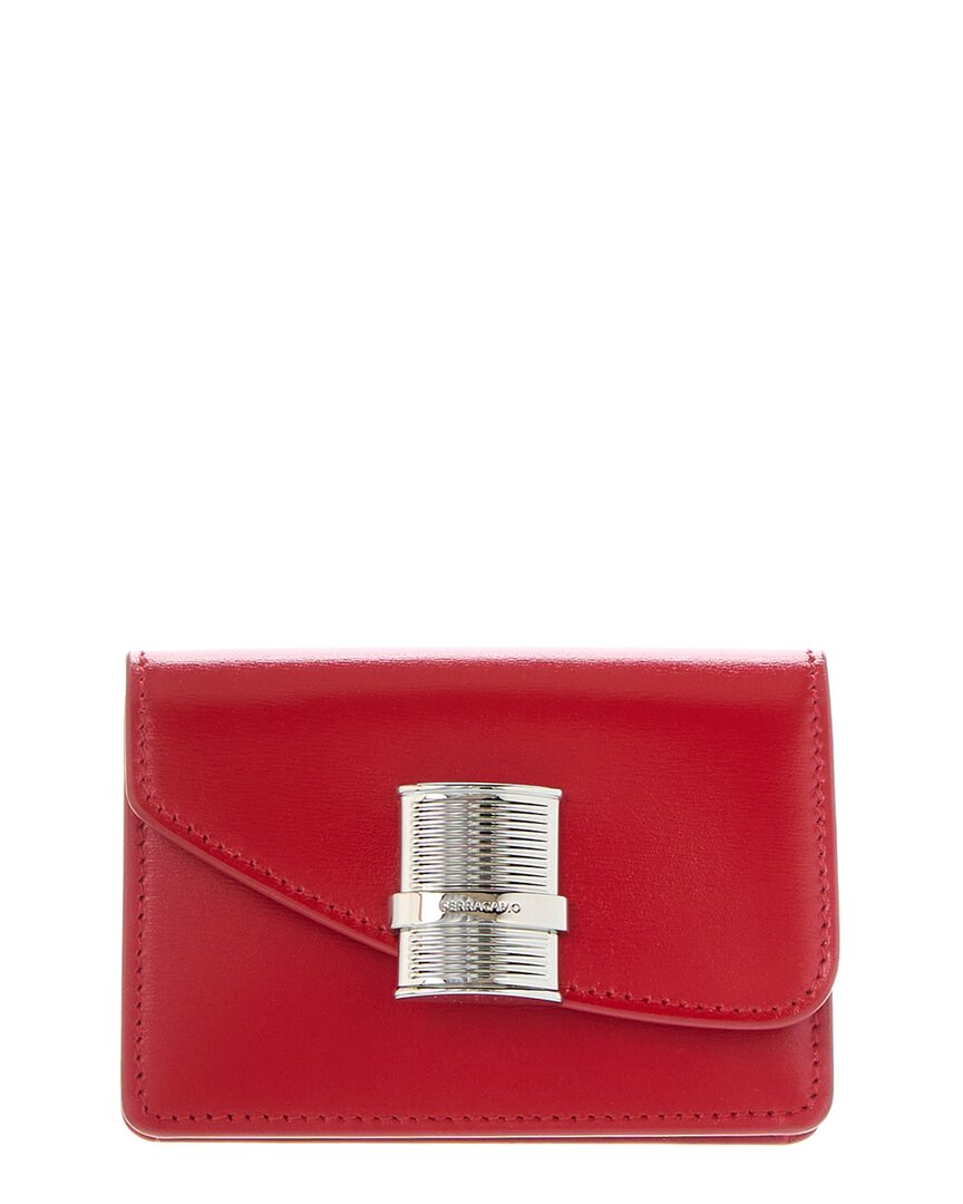 

Кожаный футляр для карт Ferragamo Fiamma Salvatore Ferragamo, красный