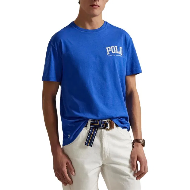 Футболка Custom Slim Fit с логотипом из джерси Polo Ralph Lauren, Blue — фото 4