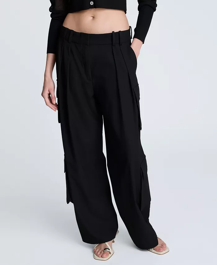 

Женские брюки-карго со складками и гульфиком Kenneth Cole, черный