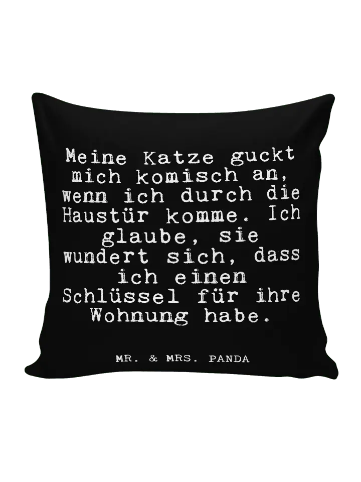 

Подушка Mr & Mrs Panda 40x40 Meine Katze guckt mich, черный