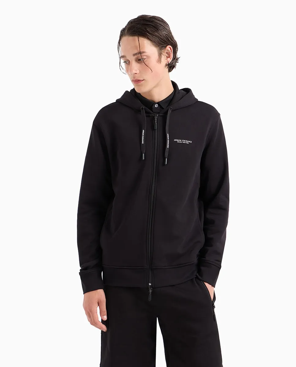 

Мужская базовая толстовка с капюшоном на молнии Armani Exchange, черный