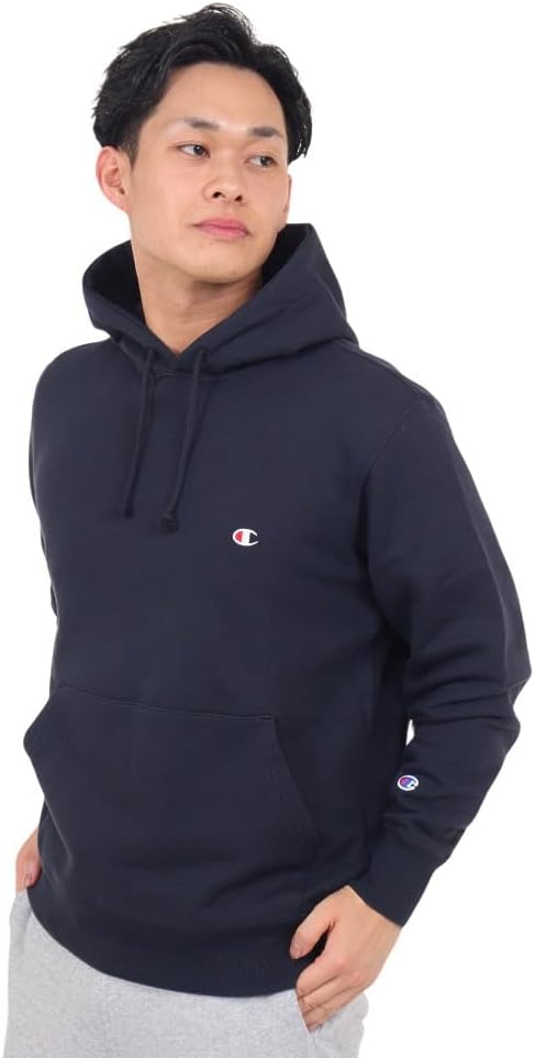 

Мужская базовая флисовая толстовка Champion с длинными рукавами и вышитым логотипом (C3-W101Z), темно-синий