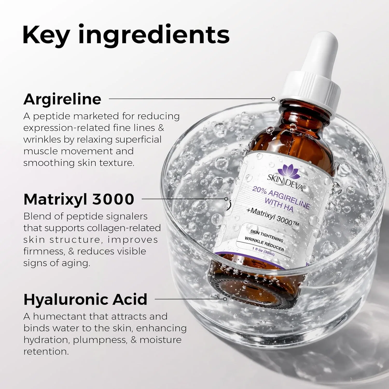 Сыворотка Skin Deva — Для лица «Argireline Serum %» с Matrixyl 3000 и гиалуроновой кислотой от — фото 4