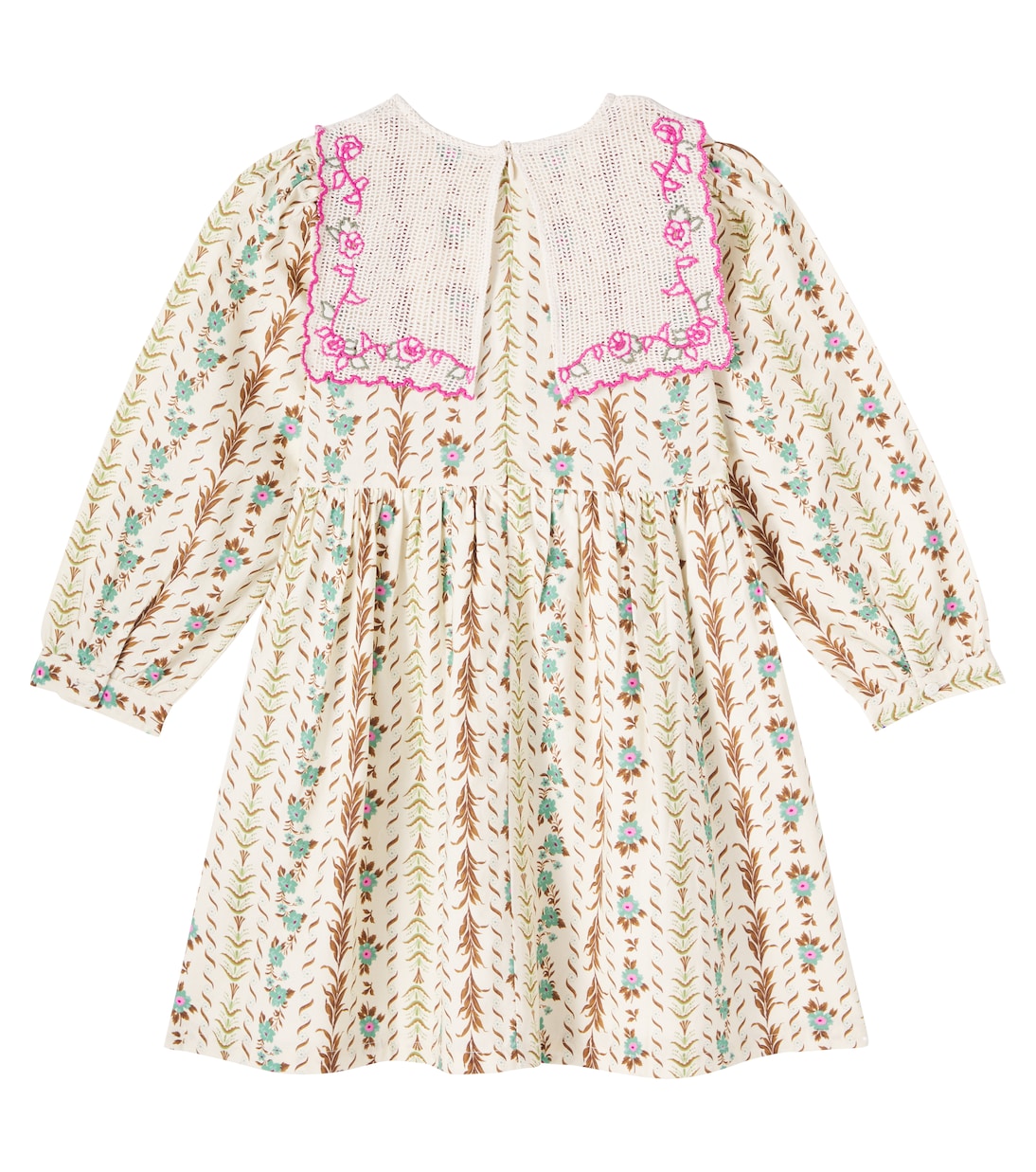 Платье Элиза из хлопка с цветочной вышивкой Bebe Organic, Floral Stripe — фото 4