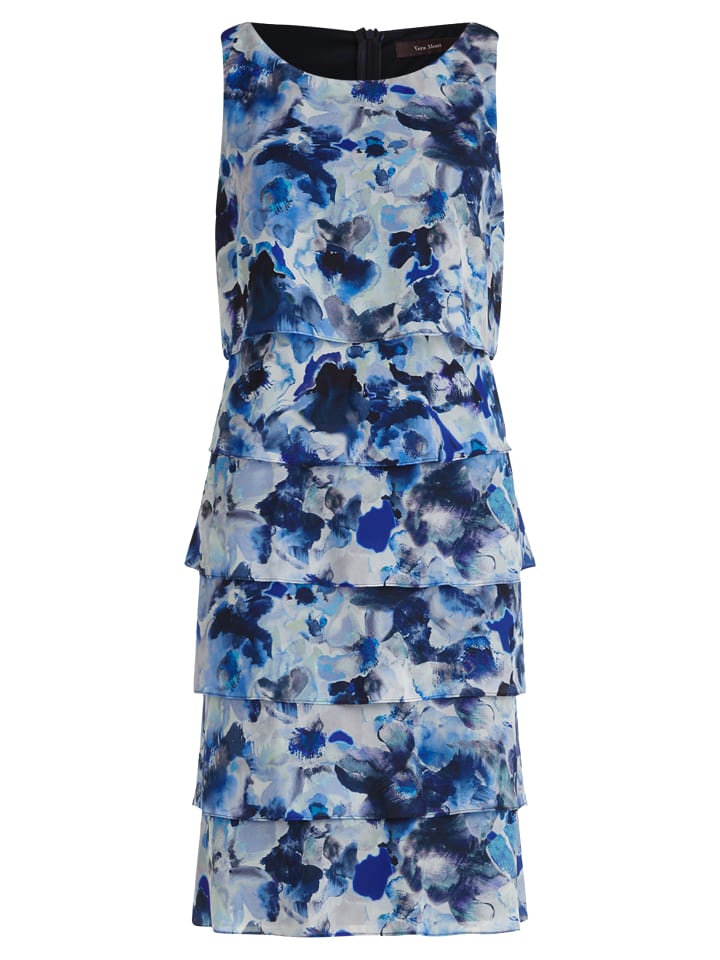 

Короткое платье Vera Mont Cocktailkleid mit Volant, цвет Dunkelblau/Blau