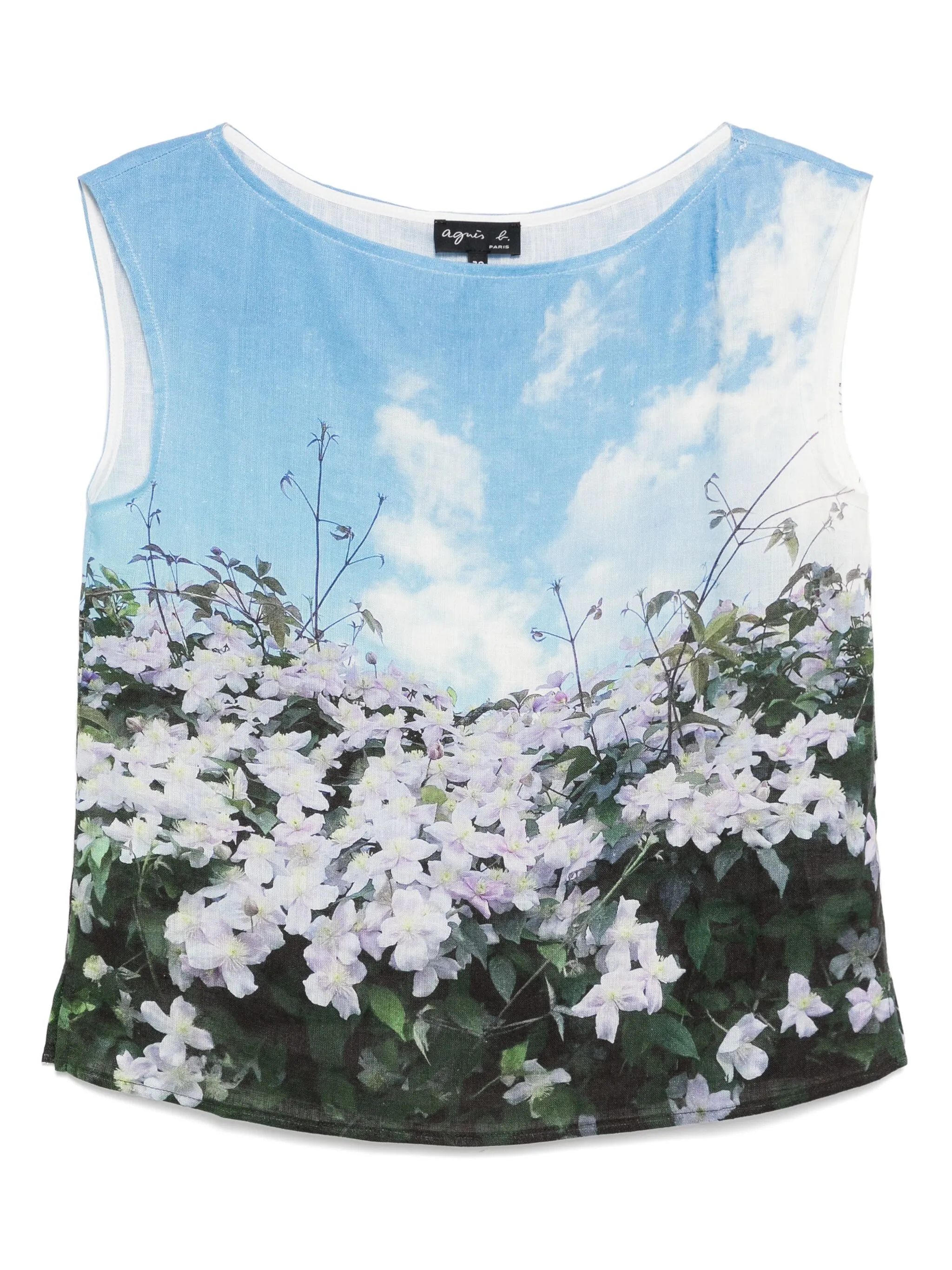 

Топ с цветочным принтом Agnès B., синий