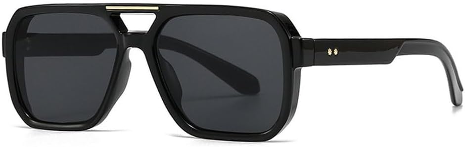 

Модные солнцезащитные очки с двойной перемычкой, квадратной формы, женские, в стиле ретро, ​​с заклепками, голубые, с защитой от УФ-излучения UV400, мужские, для активного отдыха, с градиентным переходом цвета SKFGNX, Black Grey