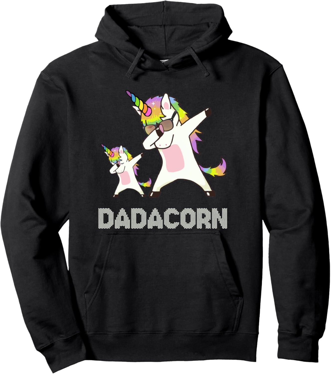

Худи Dadacorn Dabbing Unicorn Dad and Baby, черный