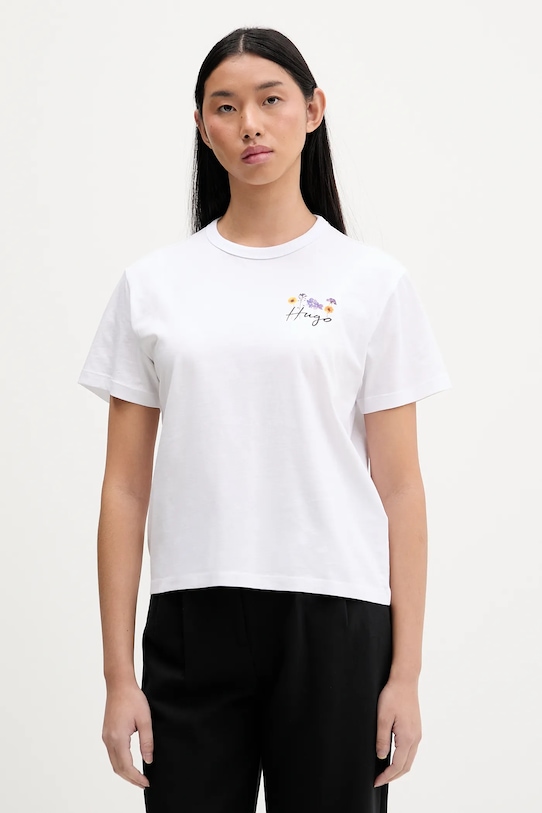 

Хлопковая футболка destrel_4 HUGO, белый