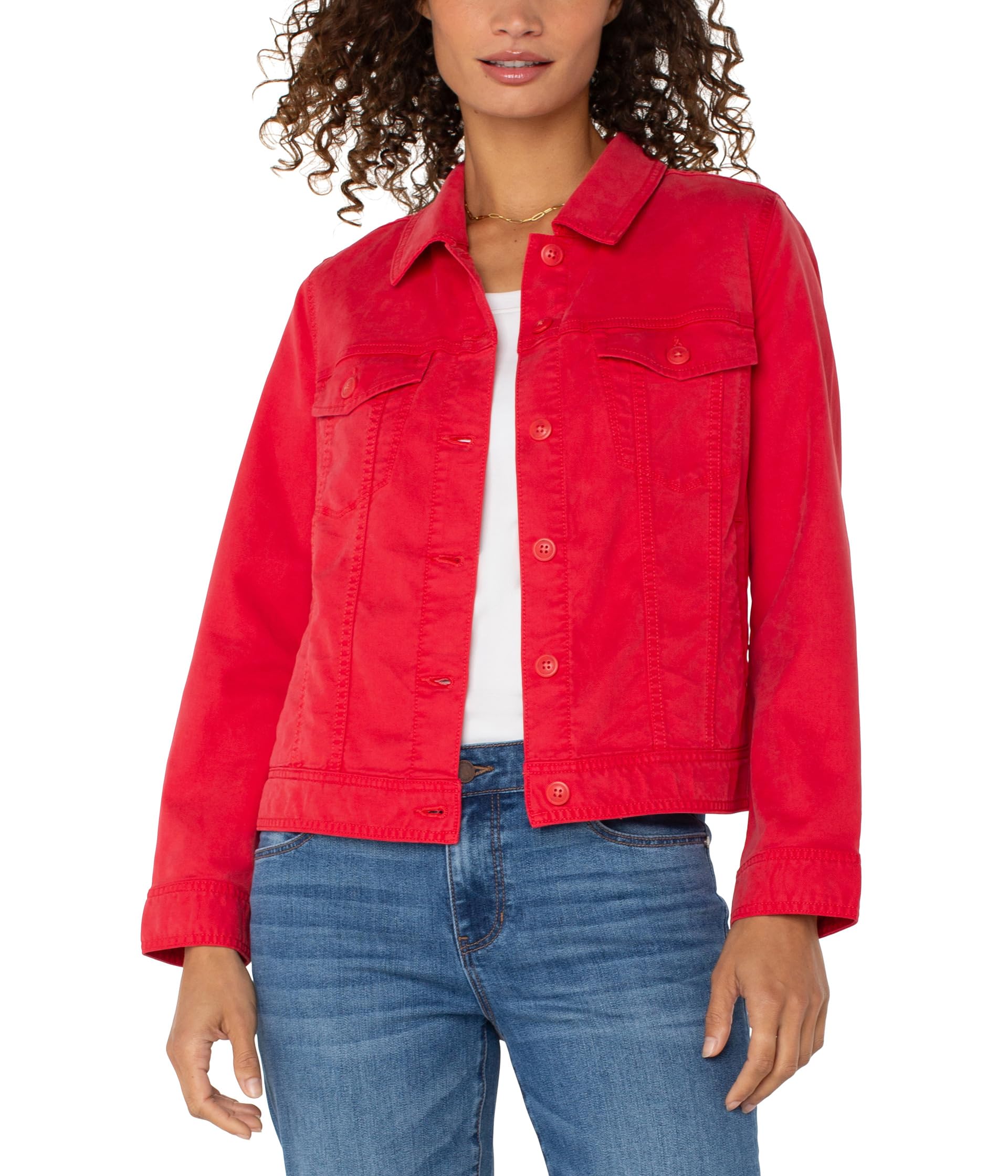 

Куртка Liverpool Los Angeles Trucket Jacket With Shirred Back, цвет Geranium