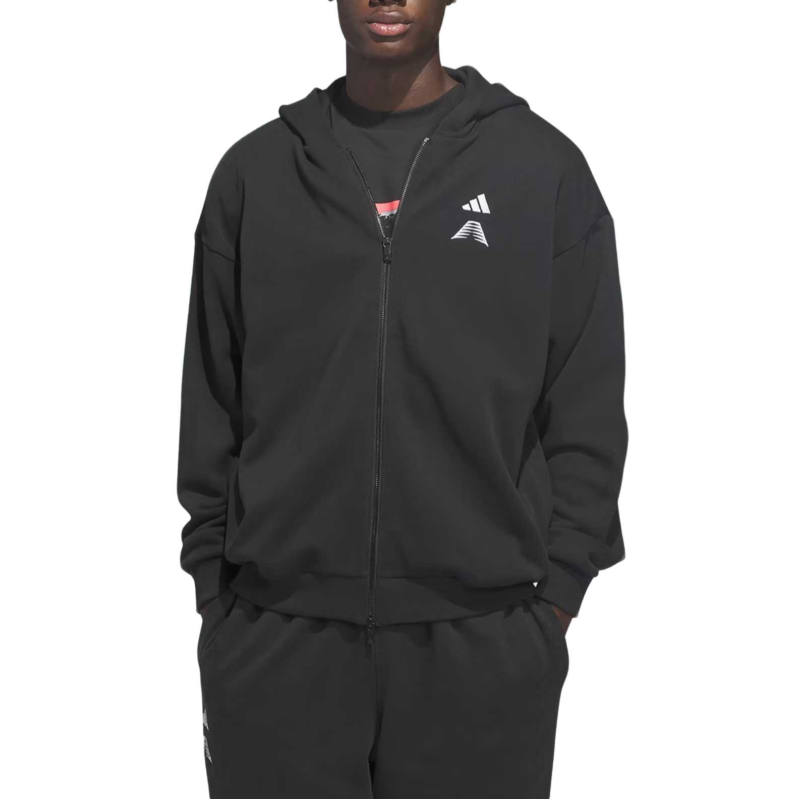 Adidas Свитшоты Unisex черный худи умеренный кардиган — фото 3