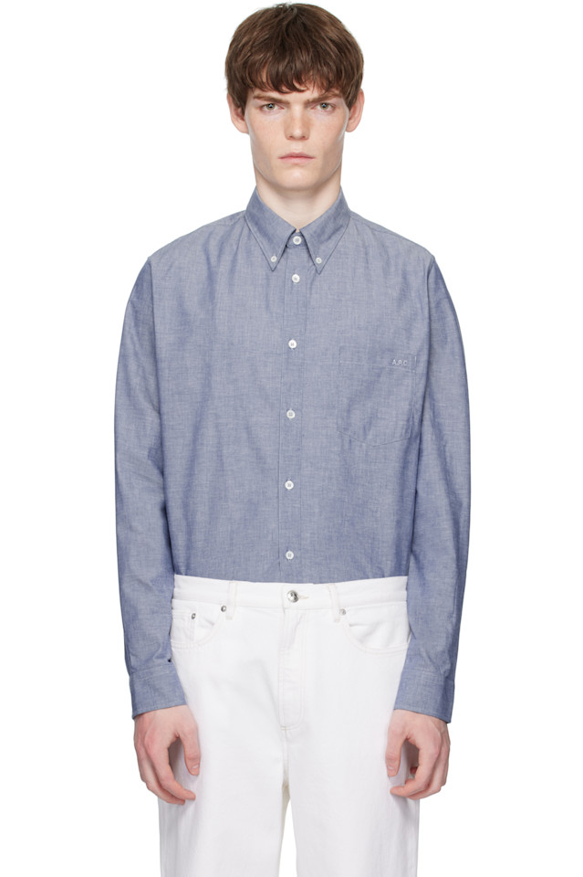 

Рубашка Edouard с вышивкой A.P.C., индиго