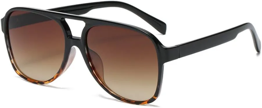 

Модные женские солнцезащитные очки в стиле ретро, ​​мужские синие и желтые, с защитой от УФ-излучения UV400, трендовые солнцезащитные очки generic, Black Leopard Tea